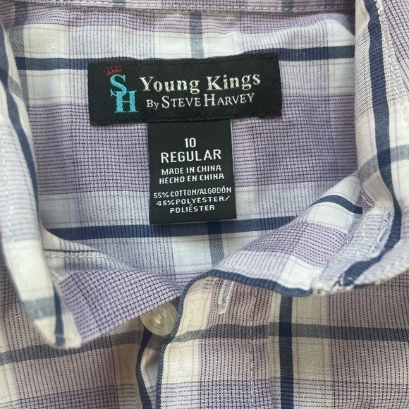 Young Kings by Steve Harvey Button Down Long Sleeve Shirt Size 10 - Picture 2 of 3